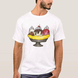 Camiseta Sorvete de Banana Sundae Dividir Foodie Comida