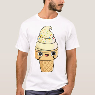 Camiseta Sorvete de Baunilha Kawaii