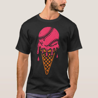 Camiseta Sorvete de Beisebol - Amante de Beisebol Vintage