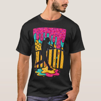 Camiseta Sorvete de Beisebol Gotejamento Meninos Meninas Ba