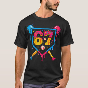 Camiseta Sorvete De Beisebol Gotejamento Número 67 Jogador