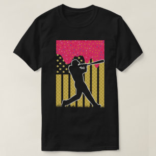 Camiseta Sorvete de beisebol pingando bandeira dos EUA Patr