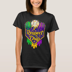 Camiseta Sorvete de beisebol respeita o gotejamento mardi g