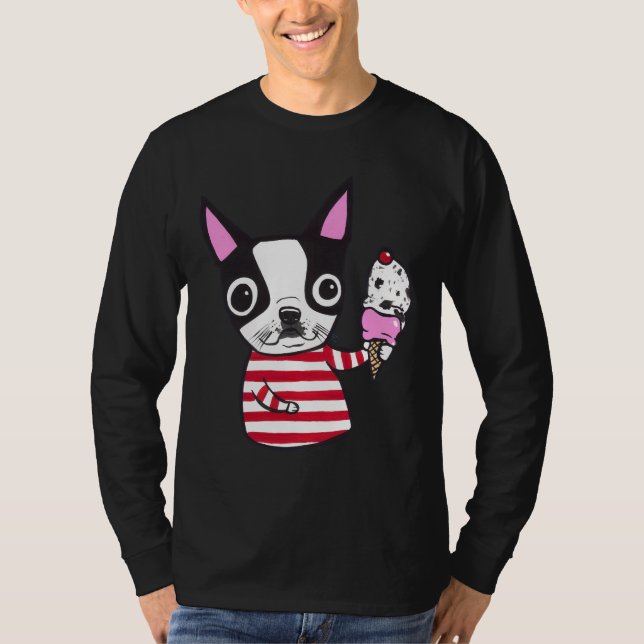 Camiseta Sorvete de Boston Terrier (Frente)