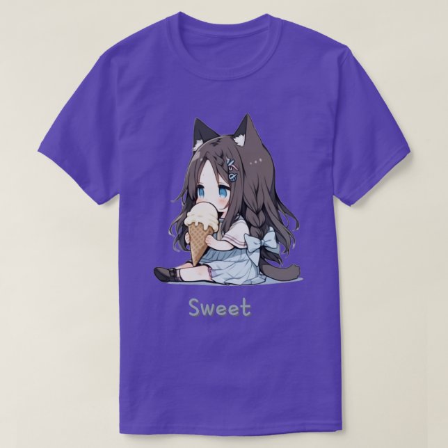 Camiseta Sorvete de comida Chibi (Frente do Design)