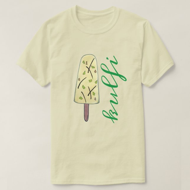 Camiseta Sorvete de Comida índia Kulfi Qulfi congelado (Frente do Design)