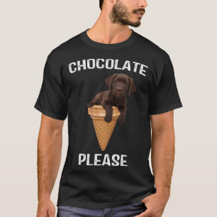 Camiseta Sorvete de Cone de Waffle Labrador de Chocolate Fo