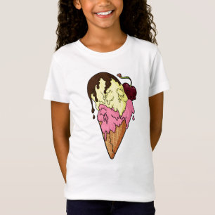 Camiseta Sorvete de crânio de banana e morango doce