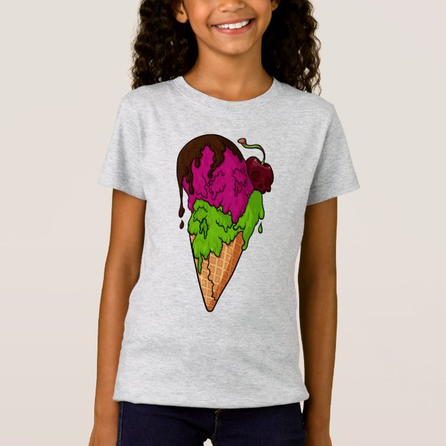Camiseta Sorvete de crânio de Berry Doce (Frente)