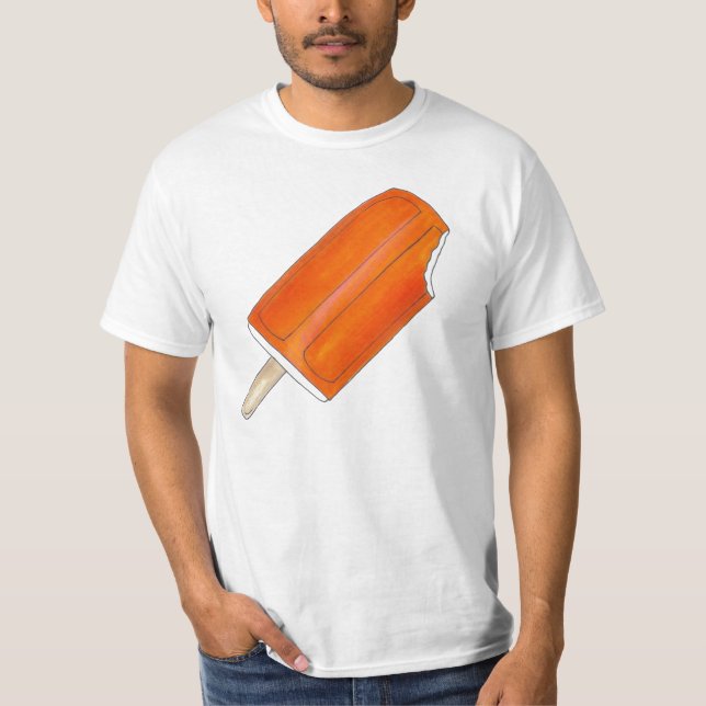 Camiseta Sorvete de Creme de laranja picolé de picolé (Frente)