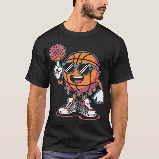 Camiseta Sorvete de Donut de Basquete (Frente)