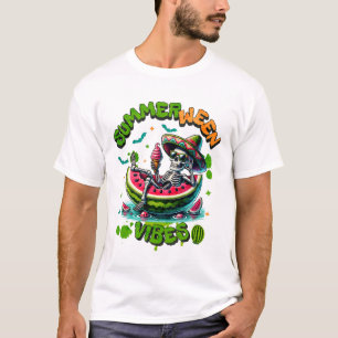 Camiseta Sorvete de Esqueleto de Summerween em Barco de Mel