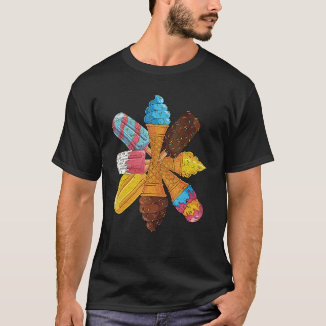 Camiseta Sorvete De Foodie Doce De Enserto Comida De Verão (Frente)
