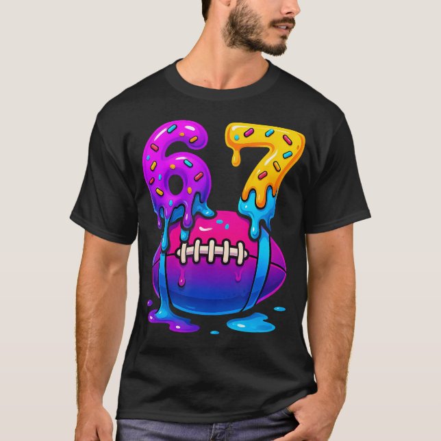 Camiseta Sorvete de Futebol Meme Dripping Six Seven 67 (Frente)