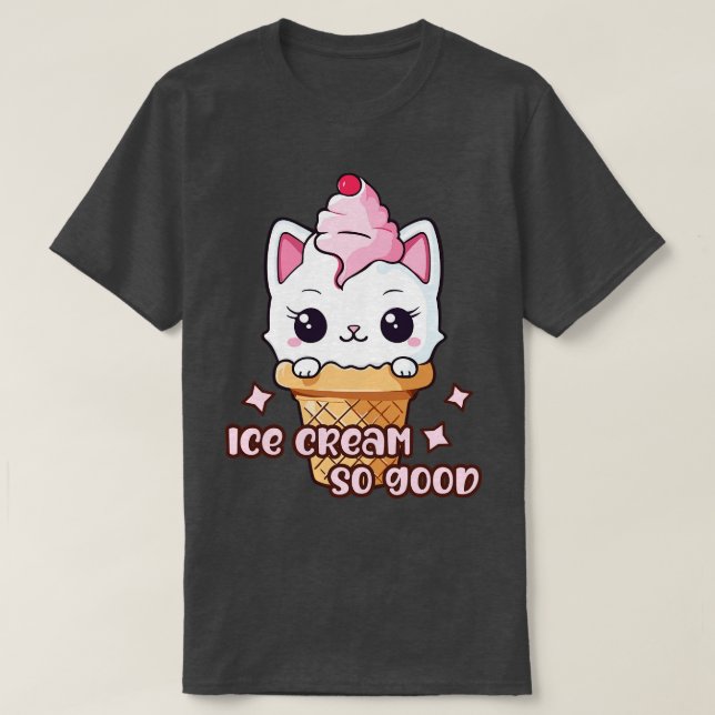 Camiseta Sorvete De Gato De Gato Tão Bom (Frente do Design)