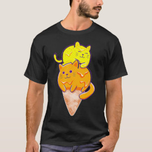 Camiseta Sorvete de Gato Gato Gato e Sobremesa para Su