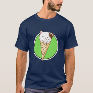 Camiseta Sorvete de Gato Kawaii Cute