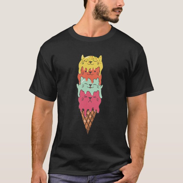 Camiseta Sorvete de Gato | Kawaii Kittens (Frente)