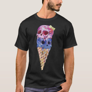 Camiseta Sorvete De Mau De Pastel Gelato Gótico Num Waff