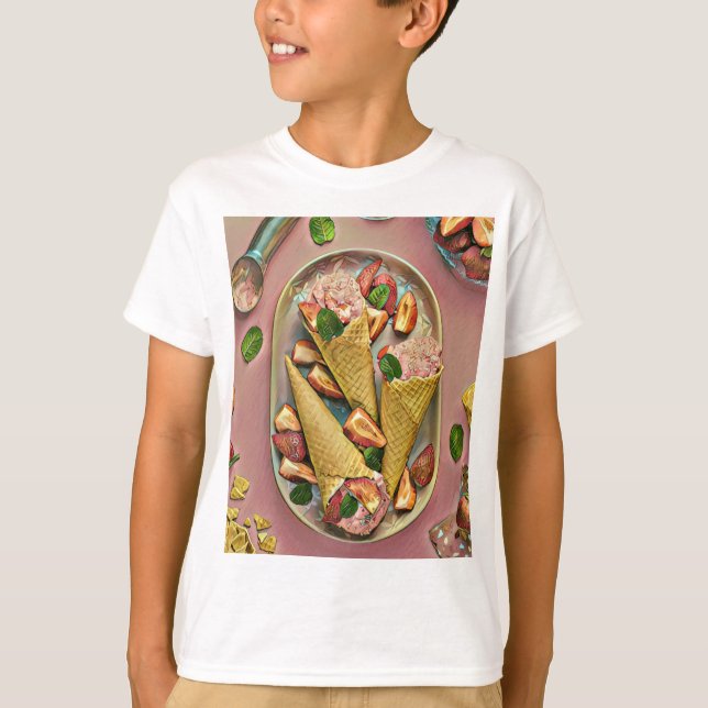 Camiseta Sorvete de morango (Frente)