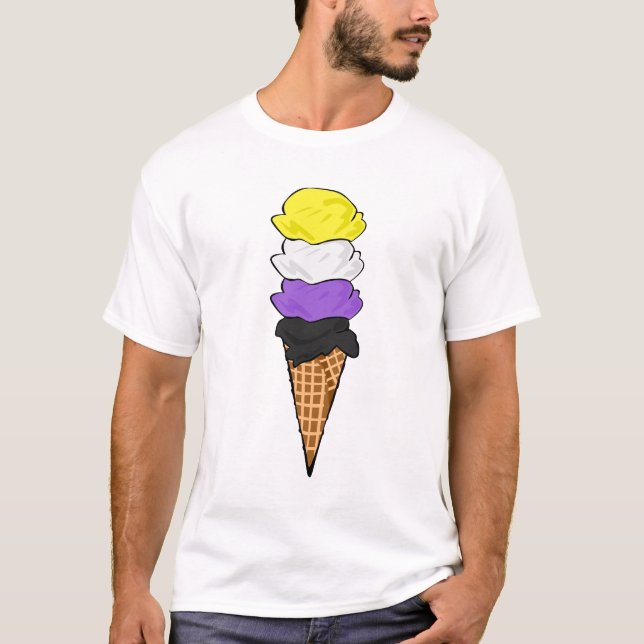 Camiseta Sorvete de orgulho não binário (Frente)