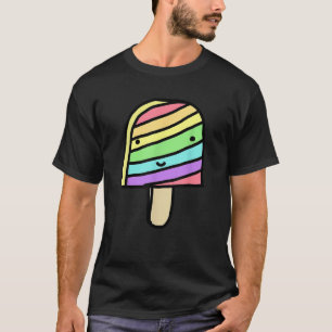 Camiseta Sorvete de picolé-de-arco-íris engraçado e bonito