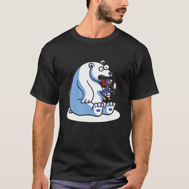Camiseta sorvete de pinguins de urso polar engraçado (Frente)
