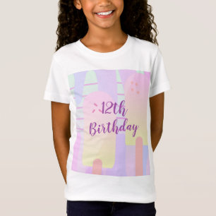 Camiseta Sorvete de Pirulito Pastel Aniversário