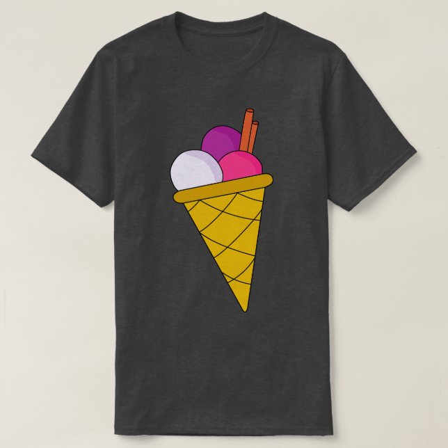 Camiseta Sorvete de três bolas delicioso (Frente do Design)