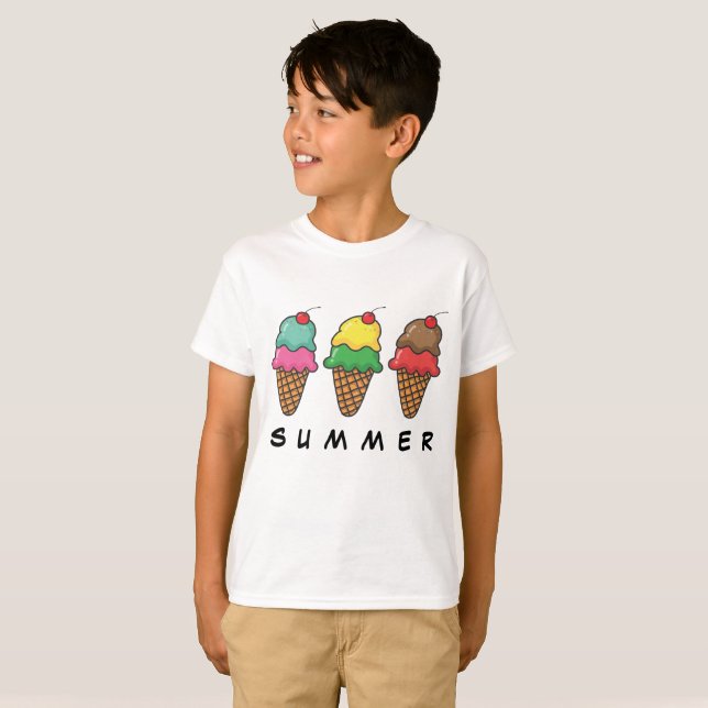 CAMISETA SORVETE DE VERÃO COLORIDO (Frente Completa)