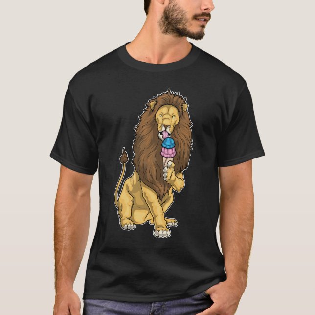 Camiseta Sorvete de Waffle de Leão (Frente)