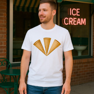 Camiseta Sorvete de Waffle Triple - Sobremesa de Verão