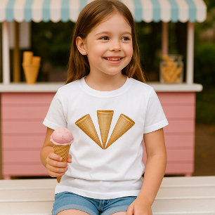 Camiseta Sorvete de Waffle Triple - Sobremesa de Verão