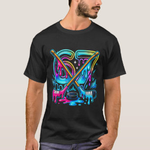 Camiseta Sorvete Divertido Seis Sete Gotejamento Hóquei no
