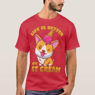 Camiseta Sorvete Dizendo Corgi Shiba Inu