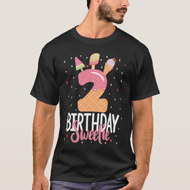 Camiseta Sorvete Docinho segundo aniversário 2 Anos De Idad (Frente)