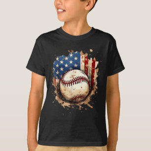 Camiseta Sorvete Drip de Beisebol do Dia 4 de Julho Patriót