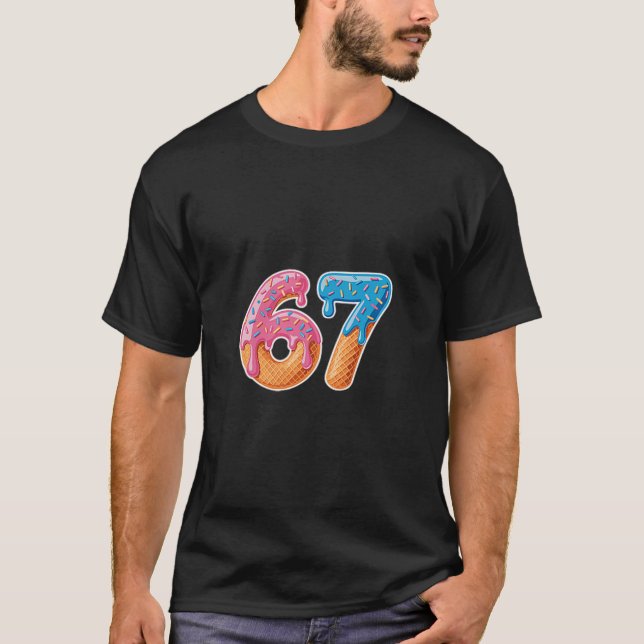 Camiseta Sorvete Drip Six Seven 6 7 Meme 67  (Frente)