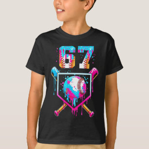 Camiseta Sorvete Dripng Meninos Beisebol Drip Diversão 6 7