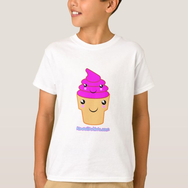Camiseta Sorvete e cone Amigos Kawaii (Frente)
