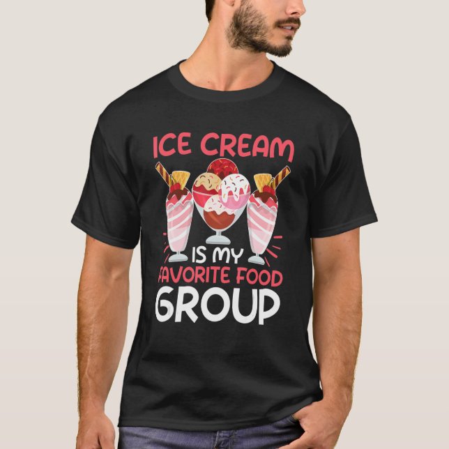 Camiseta Sorvete É Meu Grupo De Comidas Favorito (Frente)
