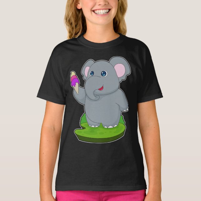 Camiseta Sorvete Elefante Waffle (Frente)