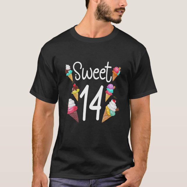 Camiseta Sorvete Engraçado 14 Aniversário De 14 Anos (Frente)