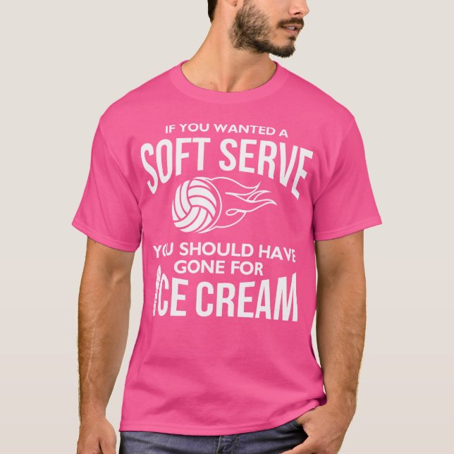 Camiseta Sorvete Engraçado de Voleibol Soft Serve (Frente)