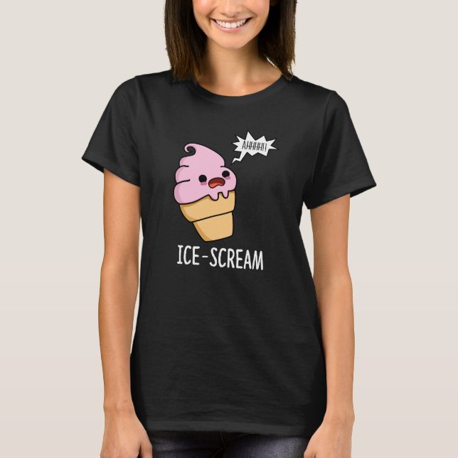 Camiseta Sorvete Engraçado Gritar de gelo Cone Pun Dark BG (Frente)