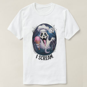 Camiseta Sorvete Fantasma do Chef Spooky Halloween Engraçad