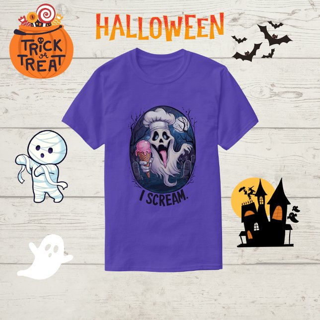 Camiseta Sorvete Fantasma do Chef Spooky Halloween Engraçad (Criador carregado)