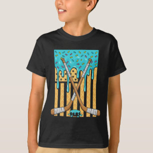 Camiseta Sorvete Gotejante de Hóquei no Gelo Meninos Bandei
