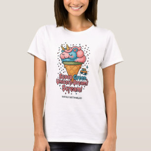 Camiseta Sorvete Kawaii Cute Unicorn - Ventilador