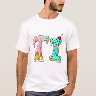 Camiseta Sorvete Kawaii letra inicial Sorvete Doce